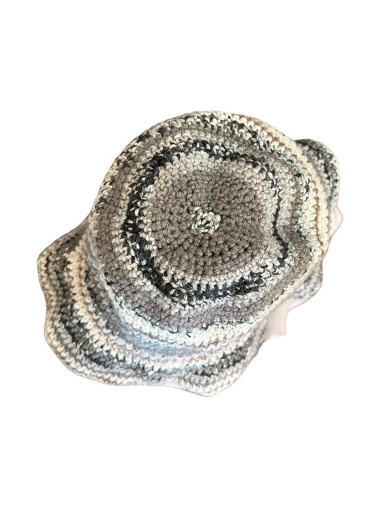 Handmade Crochet Bucket Hat Boho Kidcore Beach Gray Brown  Cloche Summer Coastal main image 4